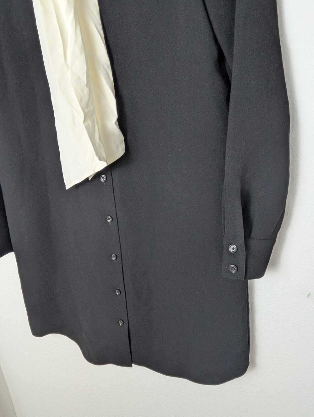 Kate Spade Black Shirt Dress With White Bowknot Sz 0 Collared Classic Lined EUC - Picture 5 of 12
